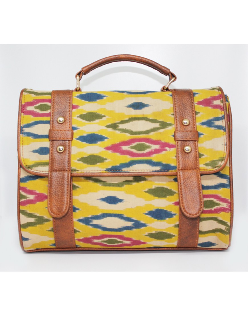 Yellow Ikkat Satchel